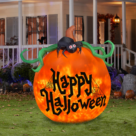 6' Projection Kaleidoscope Happy Halloween Pumpkin Halloween Inflatable