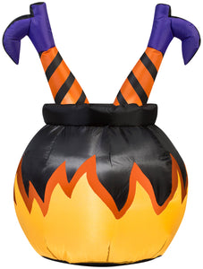 3' Airblown Witch Legs in the Cauldron Halloween Inflatables