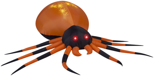 black and orange inflatable spider