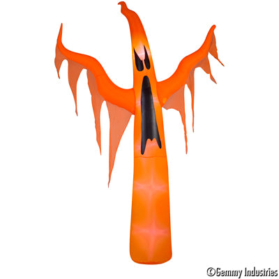 10.75' Airblown Draped Ghost Neon Orange Giant Halloween Inflatable