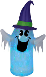 Load image into Gallery viewer, 6&#39; Kaleidoscope Ghost Wearing Witch Hat Halloween Airblown Inflatable
