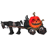 Load image into Gallery viewer, 14 ft. Projection Inflatable-Fire and Ice Grim Reaper Carriage Outdoor Yard Halloween Decor
