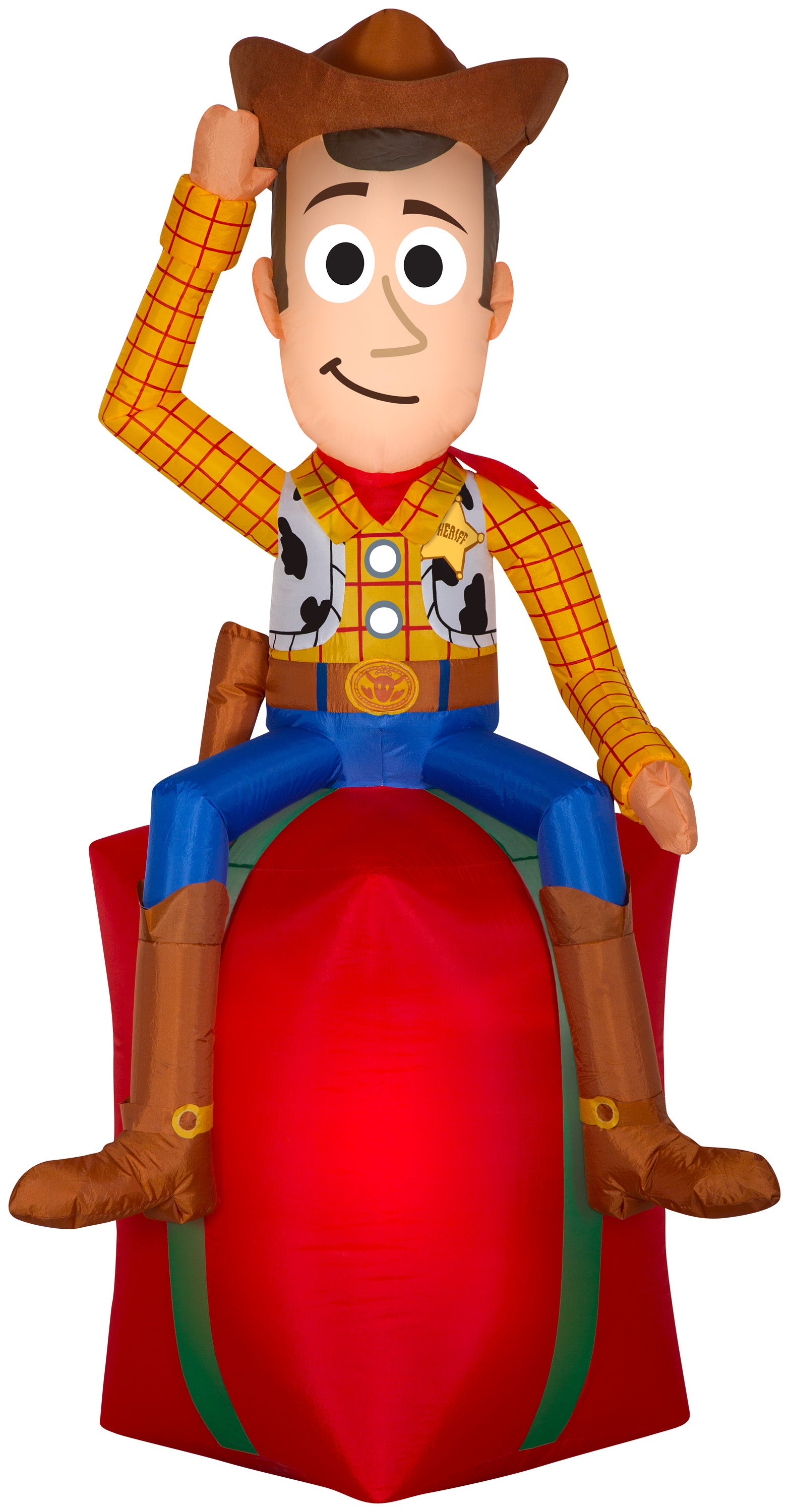 5.5' Airblown Toy Story Woody on Present Disney Christmas Inflatable