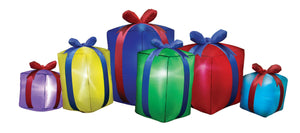 Occasions 8' INFLATABLE ROW OF PRESENTSNON METALLIC, 8 ft Tall, Multicolored