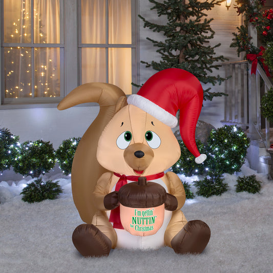 5' Squirrel w/ Acorn Christmas Inflatable