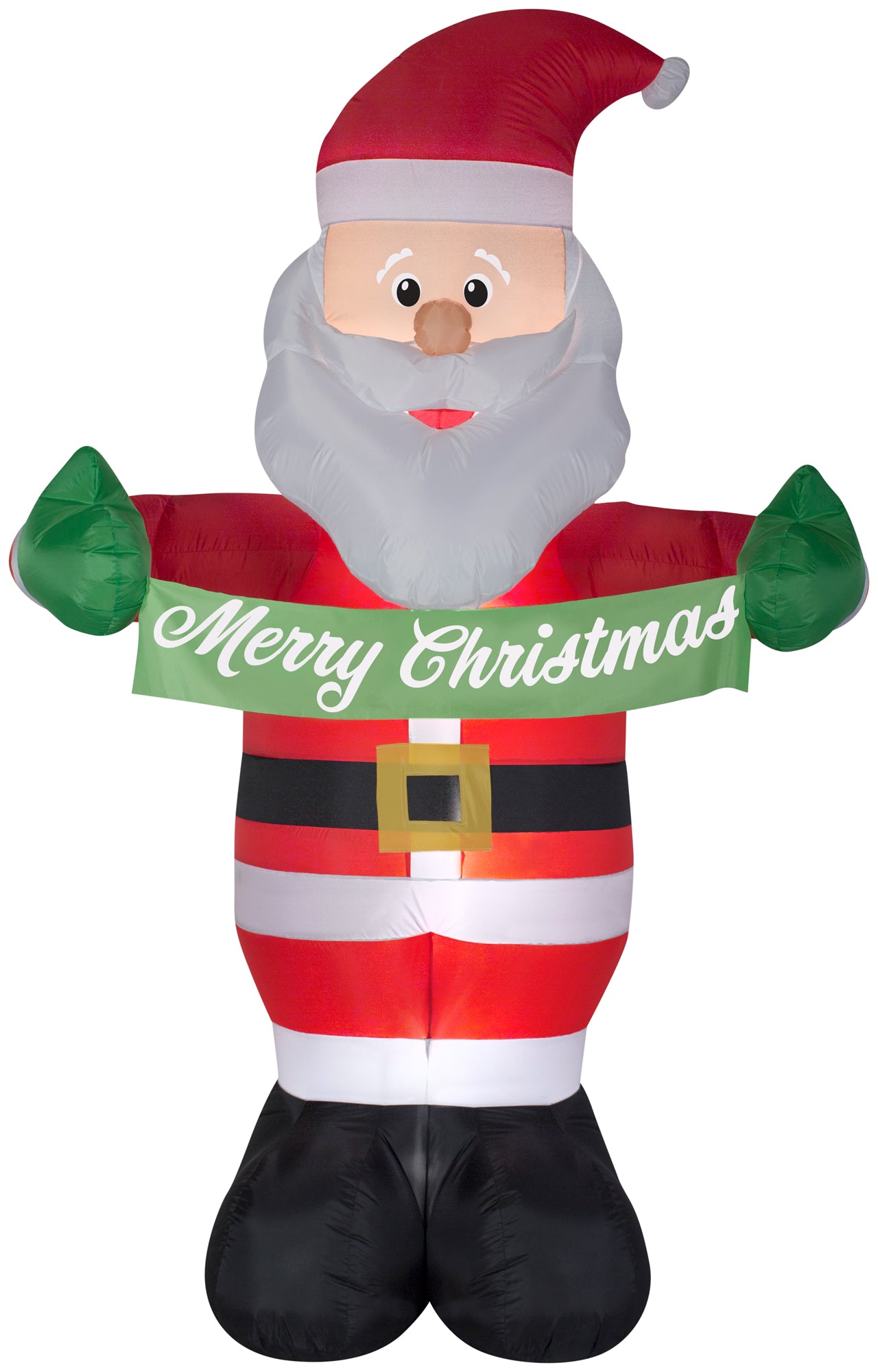 8' Airblown Santa w/Banner Christmas Inflatable