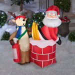 Load image into Gallery viewer, 4&#39; Airblown Santa on Fire Christmas Inflatable
