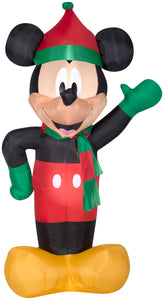 5.5' Airblown Mickey in Winter Dress Disney Christmas Inflatable