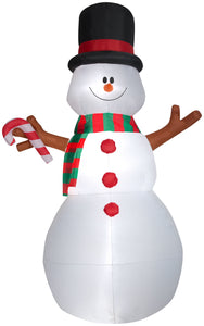 Gemmy Animated Christmas Airblown Inflatable Swiveling Snowman, 10 ft Tall, White