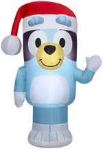 Load image into Gallery viewer, Gemmy Christmas Airblown Inflatable Bluey in Santa Hat Bluey, 3.5 ft Tall, Blue
