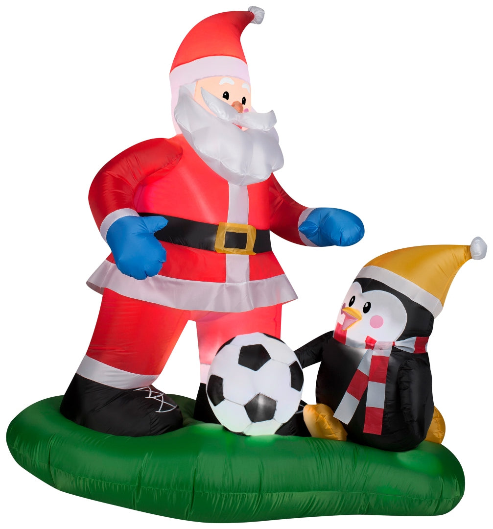 5' Airblown Santa Soccer Scene Christmas Inflatable