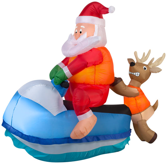 5' Santa on Jet Ski Scene Christmas Inflatable