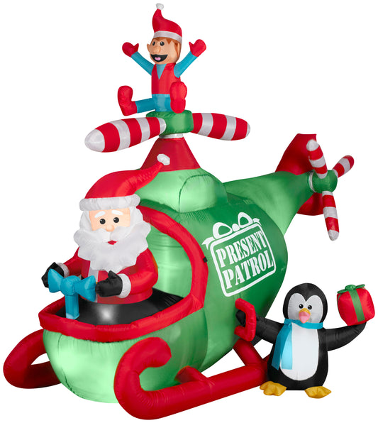 7.5' Wide Animated Helicopter Christmas Inflatable