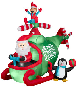 7.5' Wide Animated Airblown Helicopter Christmas Inflatable