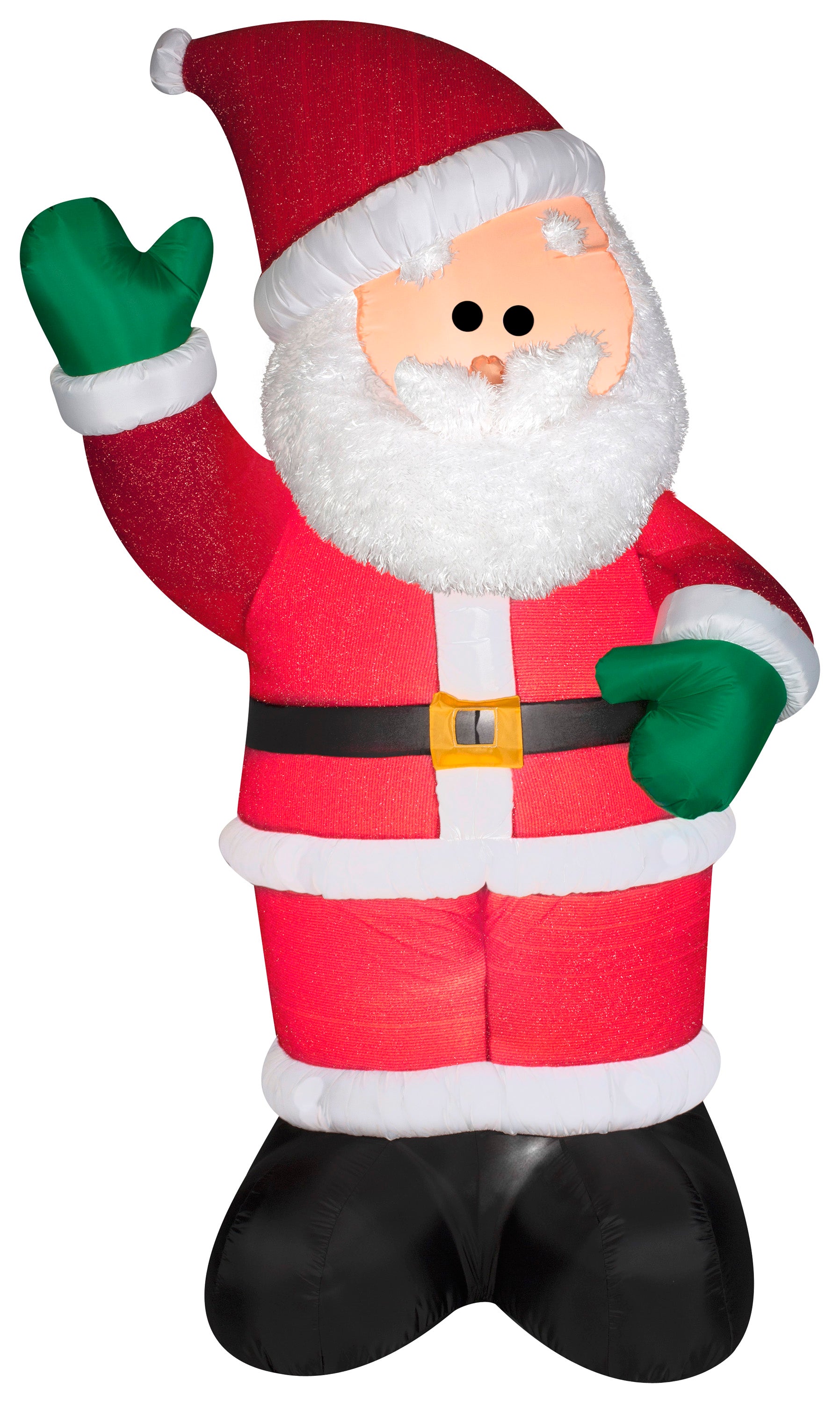 6' Airblown Mixed Media Santa Christmas Inflatable