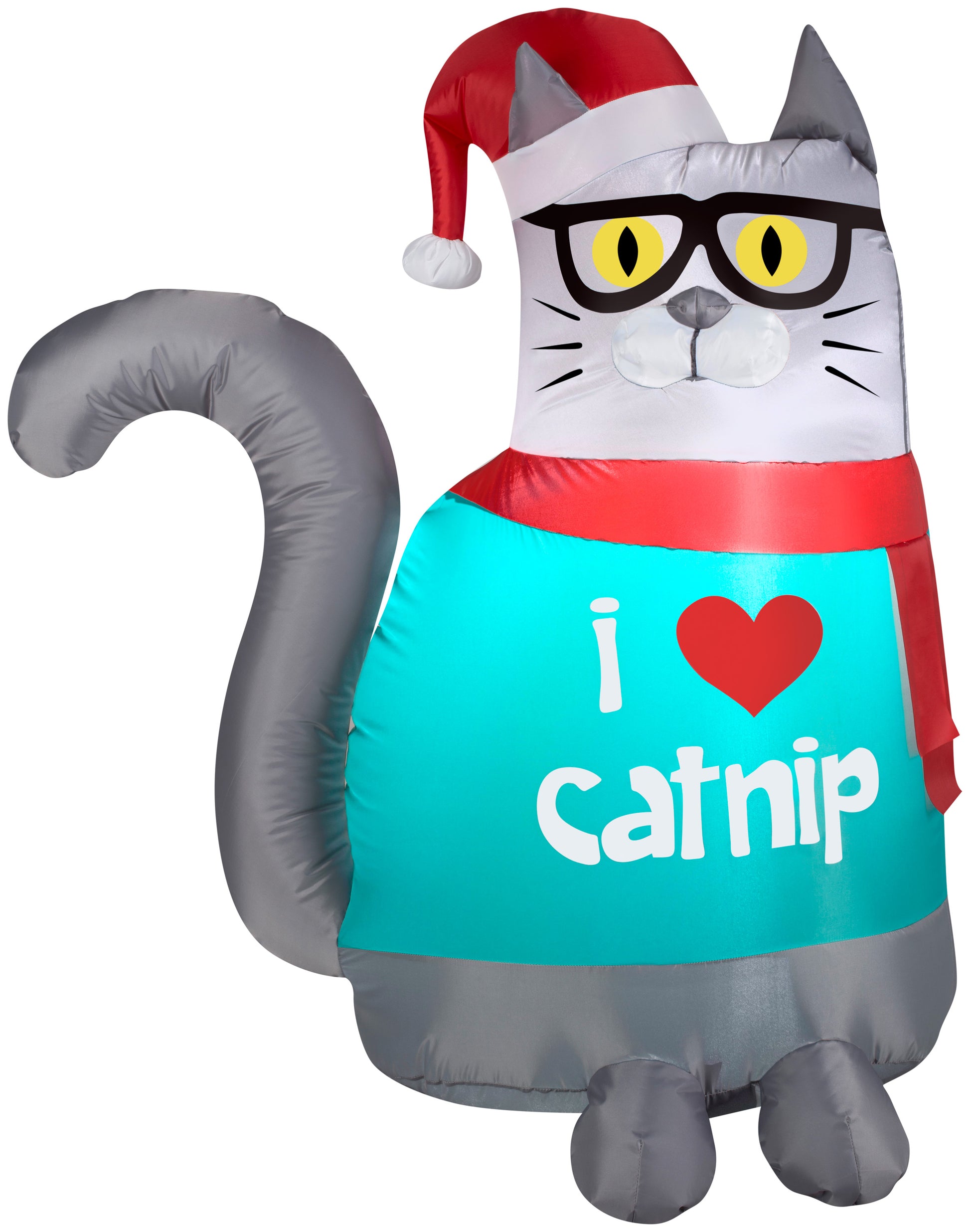3' Outdoor Christmas Nerdy Cat Christmas Inflatable