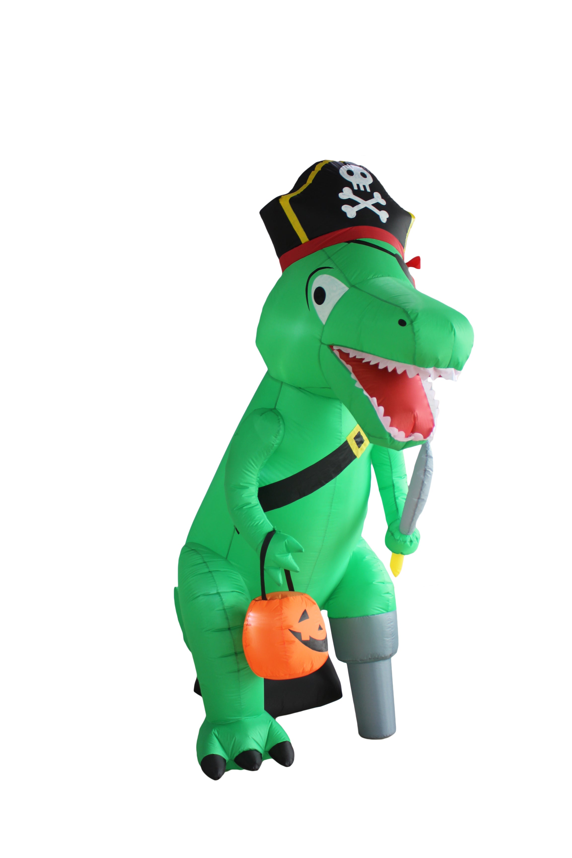 A Holiday Company 8ft Inflatable Dino Pirate, 8 ft Tall, Multi