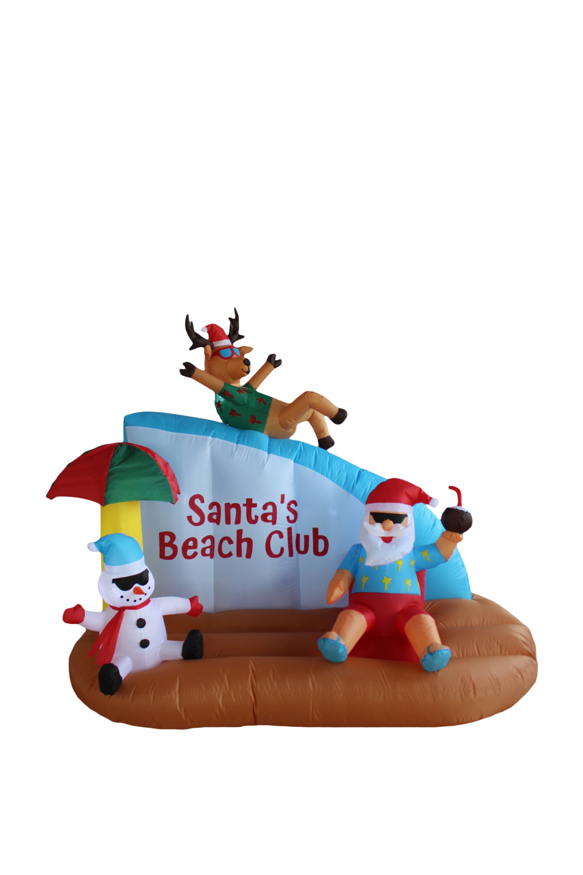 A Holiday Company 8ft Tall Santa's Beach Club with Shimmer Light, 6 ft Tall, Multi