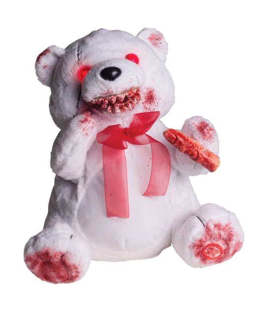 Feral Fuzzy White Bear Halloween Prop