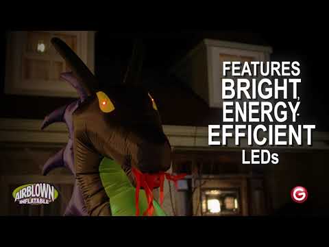 11.5' Animated Projection Airblown-Fire & Ice-Dragon w/ Wings