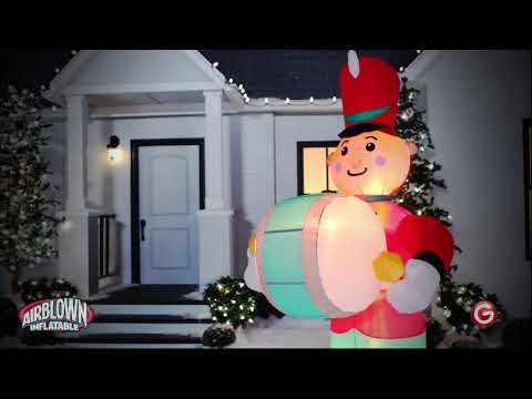 8' Animated Drumming Soldier Christmas Inflatable
