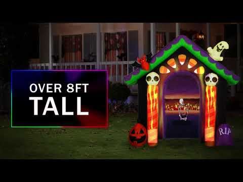 8.5' Living Projection Airblown-Archway Screen-Candy House w/Removable Screen Halloween Inflatable