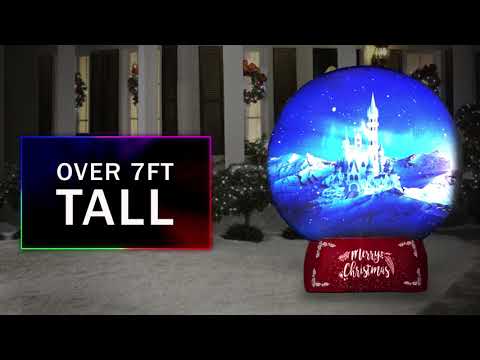 7.5' Living Projection Airblown Snow Globe Christmas Inflatable