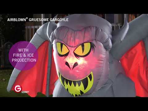 5' Airblown Fire & Ice Gruesome Gargoyle Halloween Inflatable