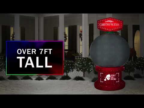 8' Living Projection Vacation Movie Snow Globe Scene Christmas Inflatable