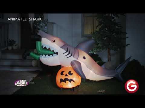 9 Foot "Caught By a Shark" Animated Halloween Inflatable