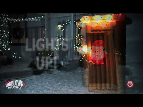 6' Animated Santa Coming out of the Outhouse Christmas Inflatable